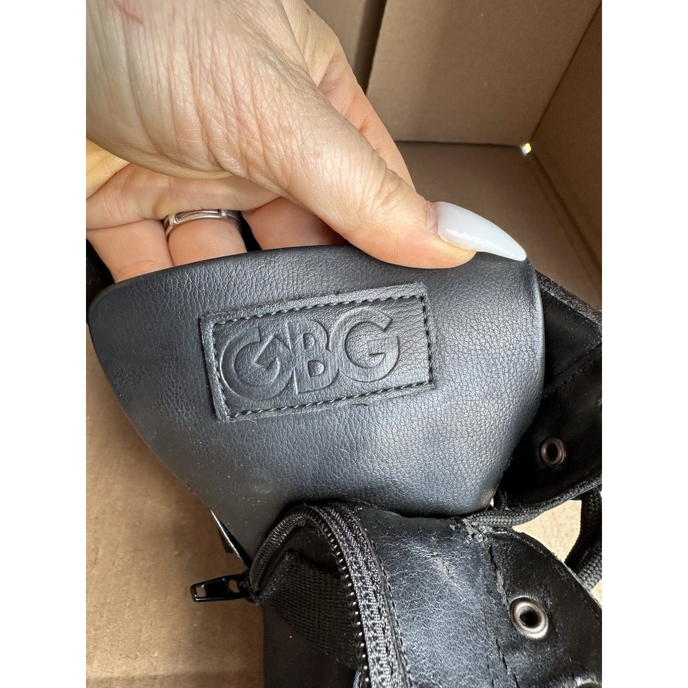 G By Guess Rollin Combat Black W/Buckle Womens Boots Satin And Leather Sz 9M - Picture 6 of 7